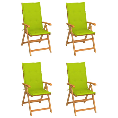 Zahradní Židle 4 Ks Černé Podušky Masivní Teak