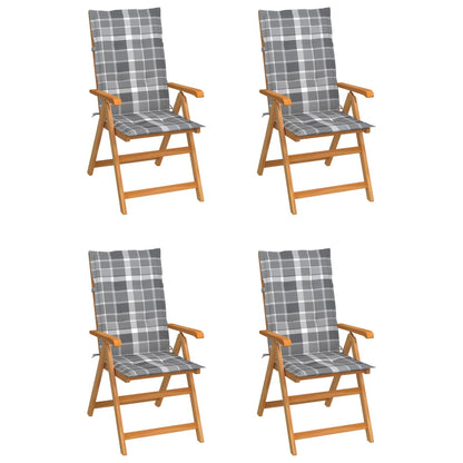 Zahradní Židle 4 Ks Černé Podušky Masivní Teak