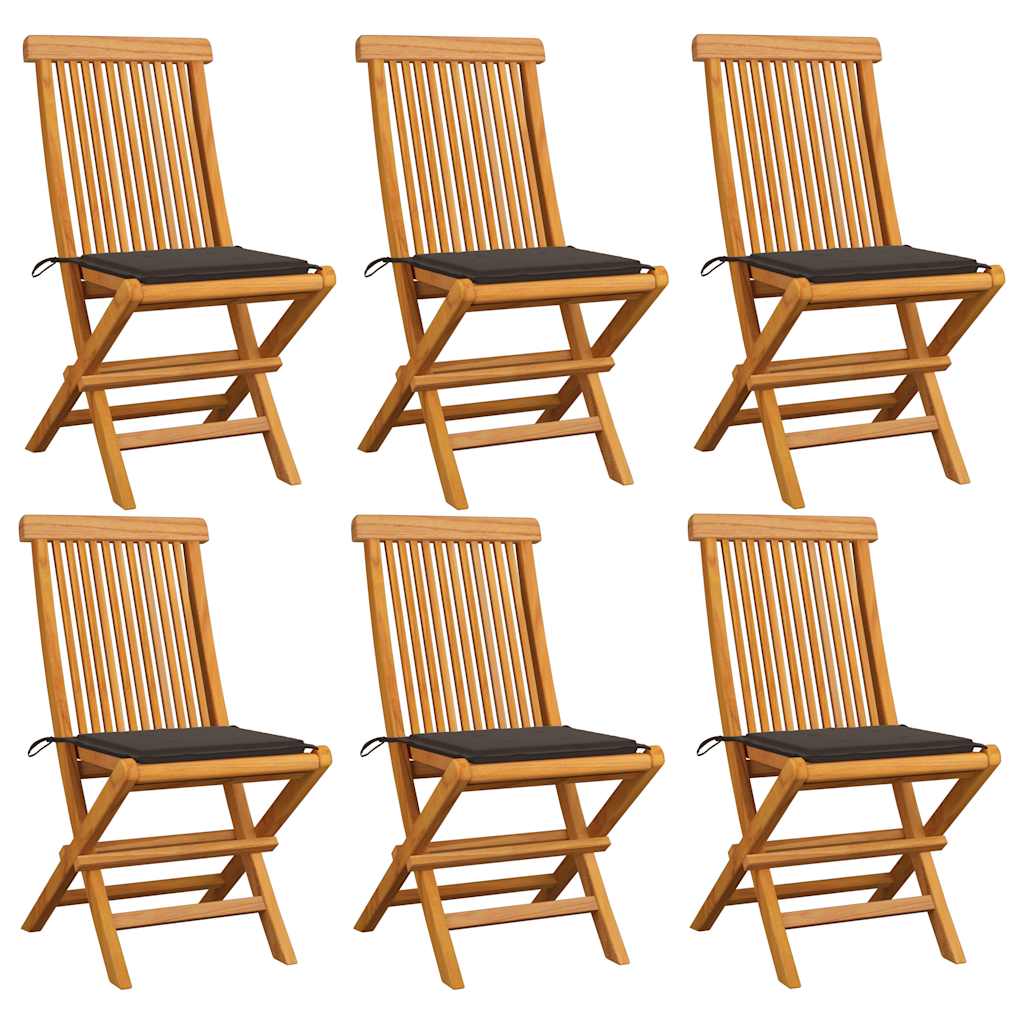 Zahradní Židle S Poduškami 6 Ks Masivní Teak