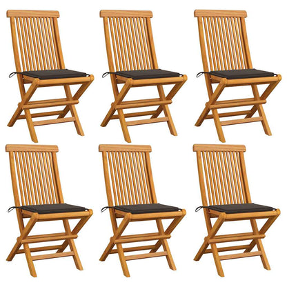 Zahradní Židle S Poduškami 6 Ks Masivní Teak
