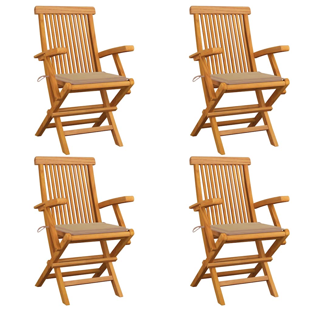 Zahradní Židle S Červeně Károvanými Poduškami 6 Ks Masivní Teak