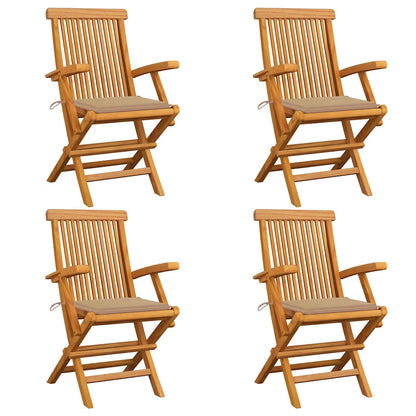 Zahradní Židle S Červeně Károvanými Poduškami 6 Ks Masivní Teak