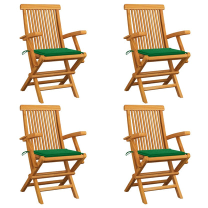 Zahradní Židle S Červeně Károvanými Poduškami 6 Ks Masivní Teak