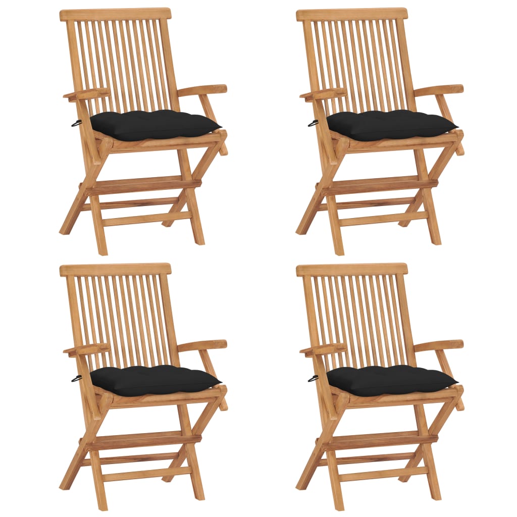 Zahradní Židle S Antracitovými Poduškami 6 Ks Masivní Teak