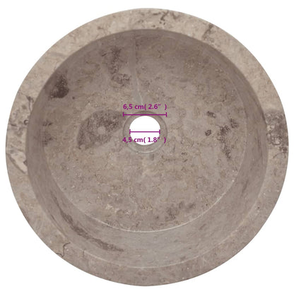 Umyvadlo Šedé Ø 40 X 15 Cm Mramor