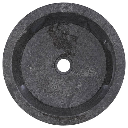 Umyvadlo Šedé Ø 40 X 15 Cm Mramor