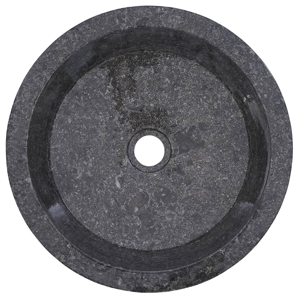 Umyvadlo Šedé Ø 40 X 15 Cm Mramor