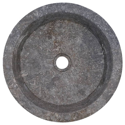 Umyvadlo Šedé Ø 40 X 15 Cm Mramor