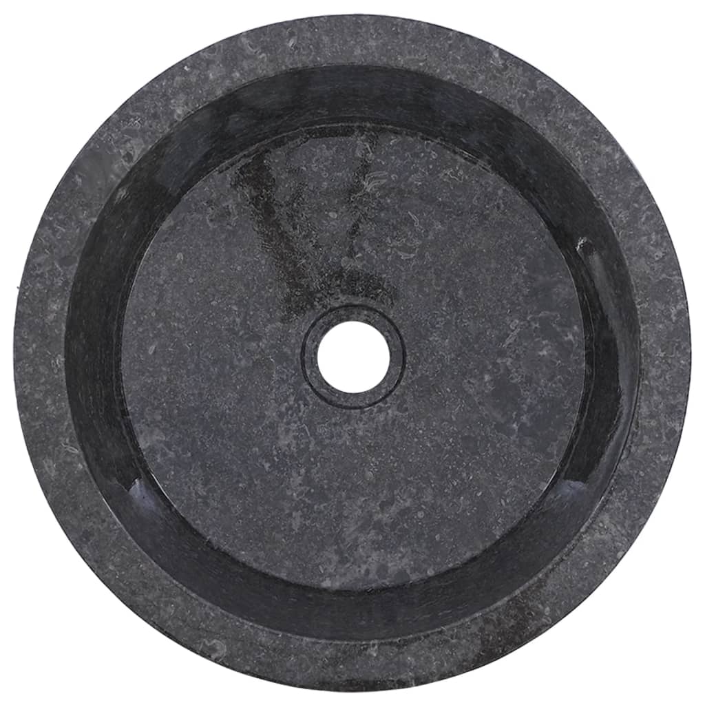 Umyvadlo Šedé Ø 40 X 15 Cm Mramor