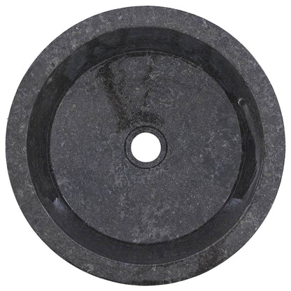 Umyvadlo Šedé Ø 40 X 15 Cm Mramor