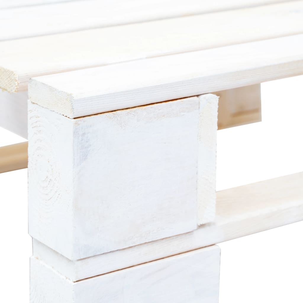 Zahradní Taburet Z Palet Bíle Impregnované Borové Dřevo Černá