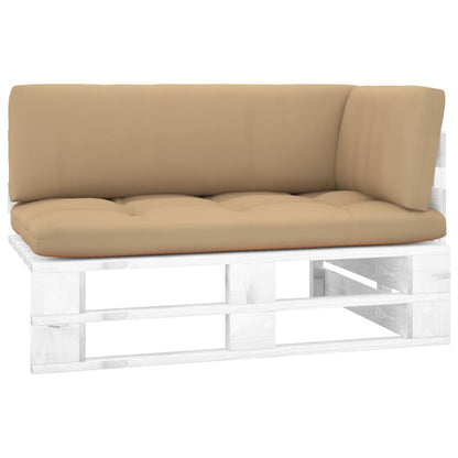 Zahradní Rohová Pohovka Z Palet Bíle Impregnovaná Borovice