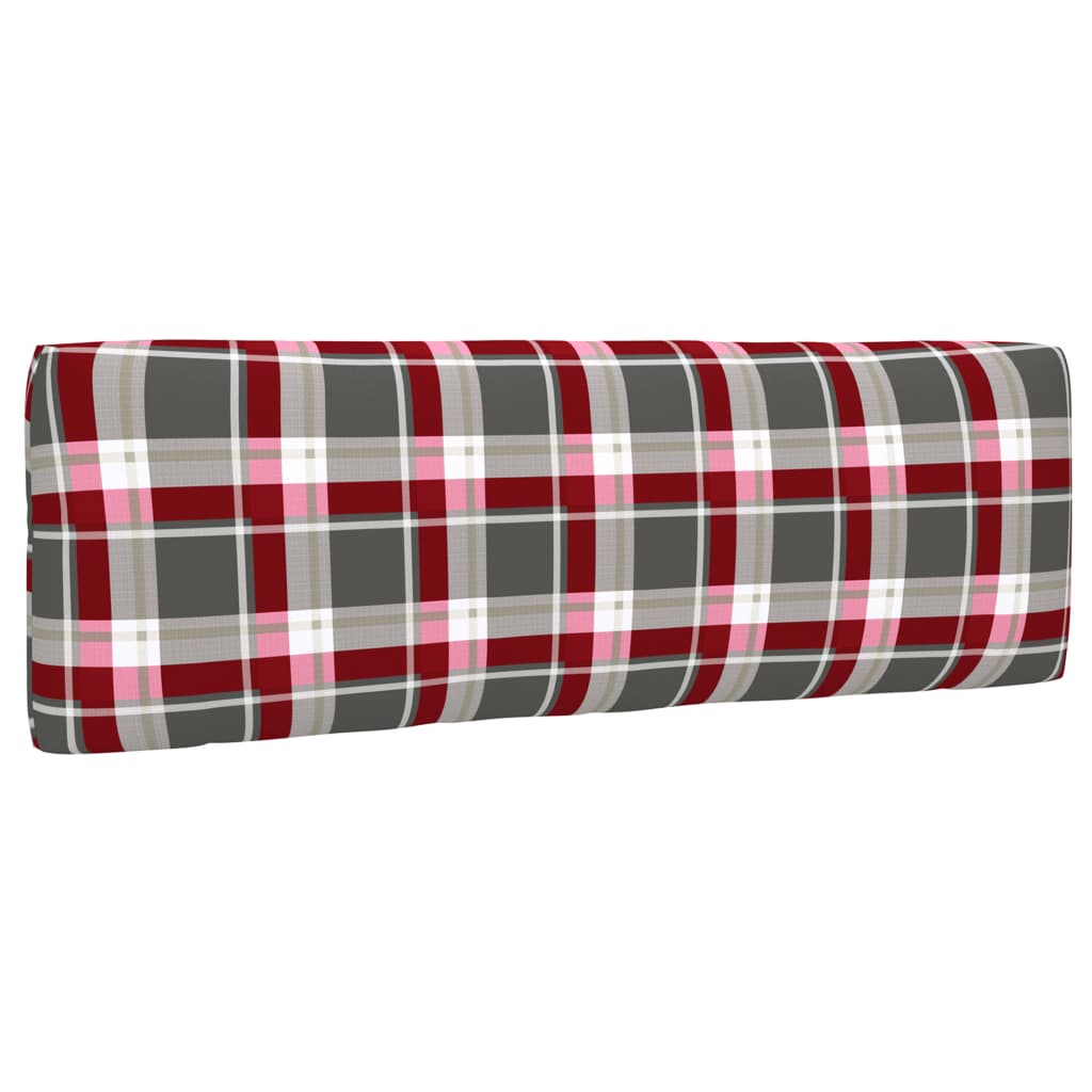 2Místná Pohovka Z Palet A Podušky Medově Hnědá Borovice Vzor Červená Kostka