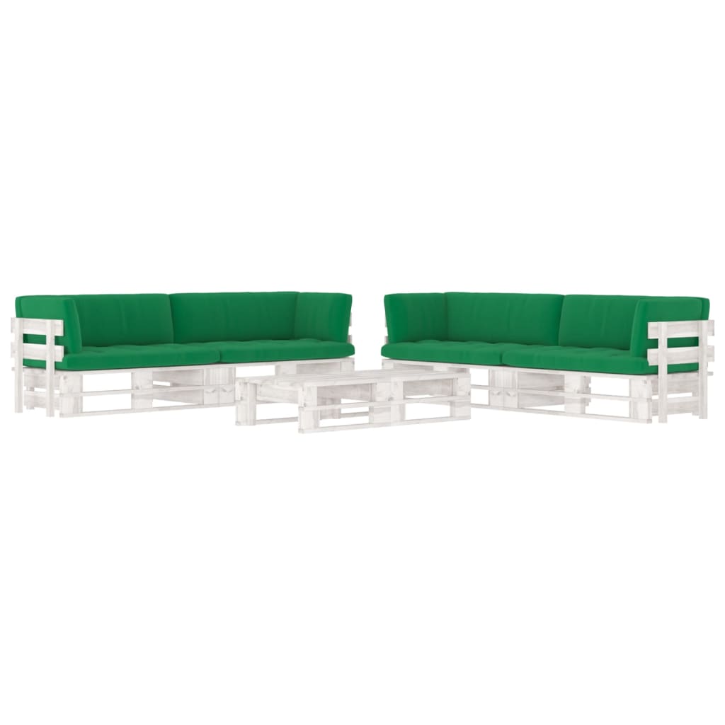 2Místná Pohovka Z Palet S Poduškami Impregnovaná Borovice Zelená