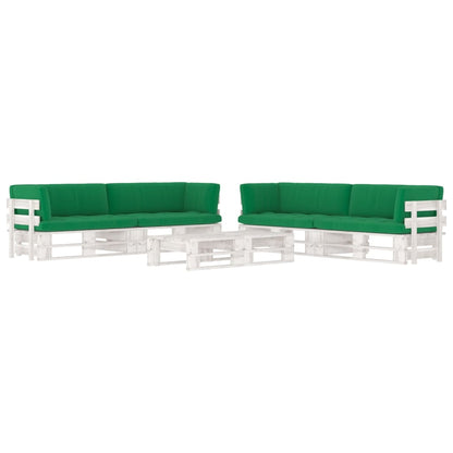 2Místná Pohovka Z Palet S Poduškami Impregnovaná Borovice Zelená