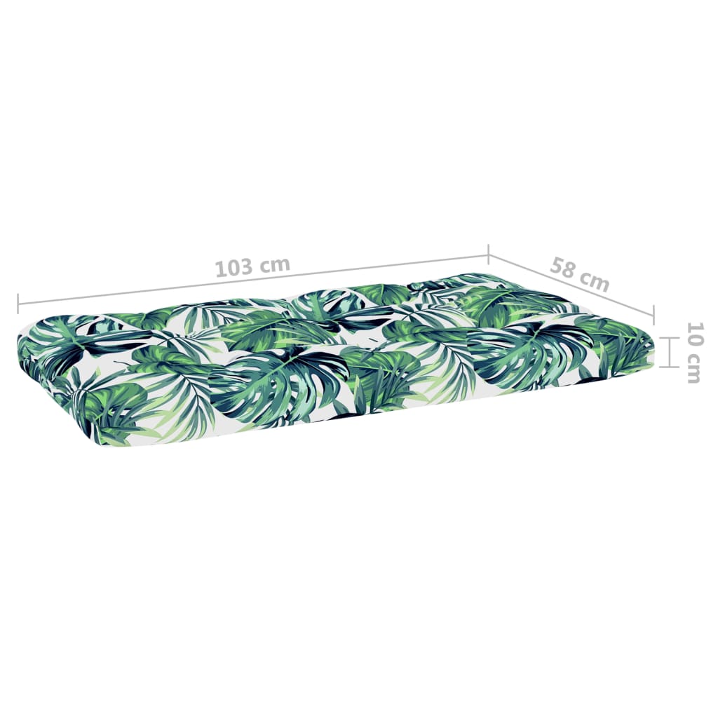 6Dílná Zahradní Sedací Souprava Z Palet S Poduškami Borovice Vzor Listí