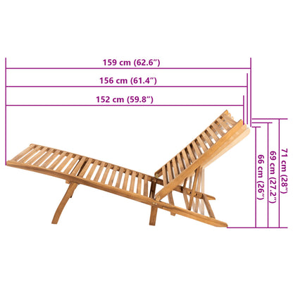 Zahradní Lehátko Masivní Teak