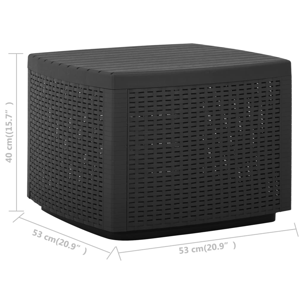 Zahradní Stůl Šedý 53 X 53 X 40 Cm Plast