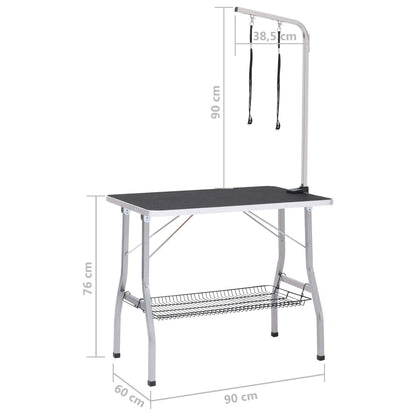 Nastavitelný Stůl Na Stříhání Psů Se 2 Smyčkami A Košem