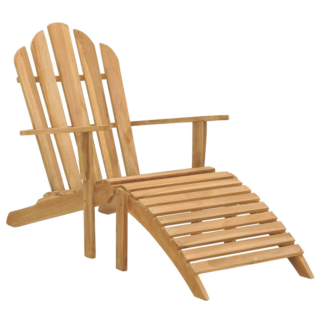 Zahradní Židle Adirondack S Podnožkami 2 Ks Masivní Teak