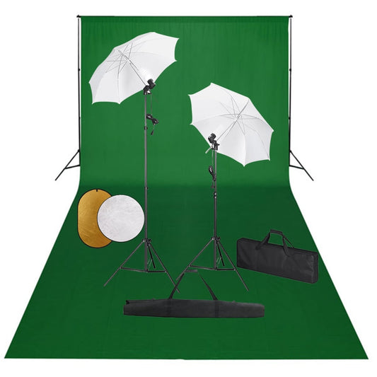 Foto Studio Set Se Světly, Deštníky, Pozadím A Odraznou Deskou