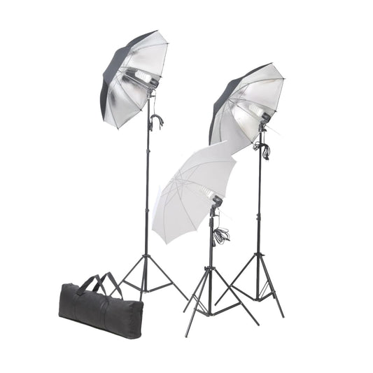 Foto Studio Set S Lampami, Deštníky, Pozadím A Odraznou Deskou