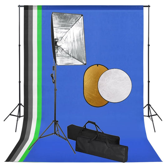 Foto Studio Set Se Softboxy, Fotopozadím A Reflektory