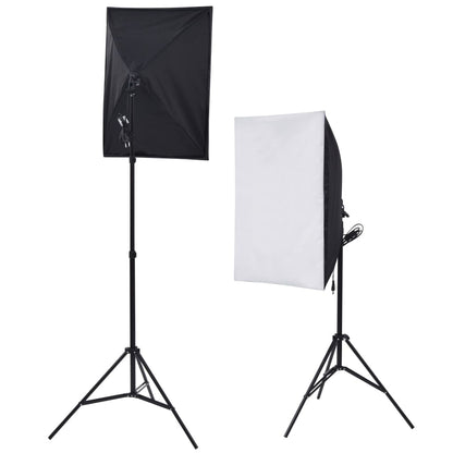 Foto Studio Set Se Softboxy, Deštníky, Pozadím, Odraznou Deskou