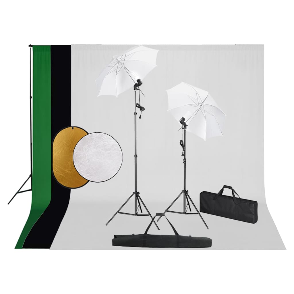 Foto Studio Set S Lampami, Pozadím A Odraznou Deskou