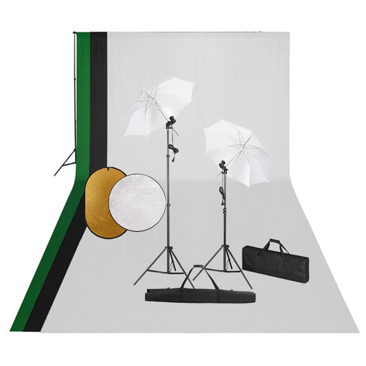 Foto Studio Set Se Světly, Pozadím A Odraznou Deskou