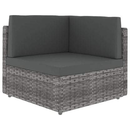 5Dílná Zahradní Sedací Souprava Polyratan Šedá