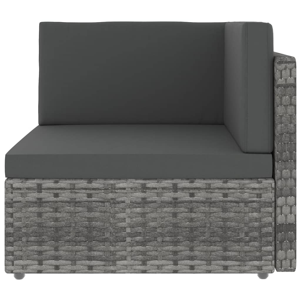 5Dílná Zahradní Sedací Souprava Polyratan Šedá