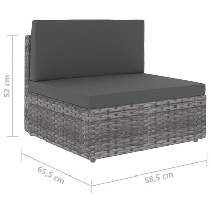 5Dílná Zahradní Sedací Souprava Polyratan Šedá