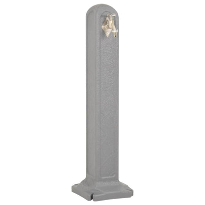Zahradní Sloupek Na Vodu S Kohoutkem Světle Šedý Kamenný Vzhled