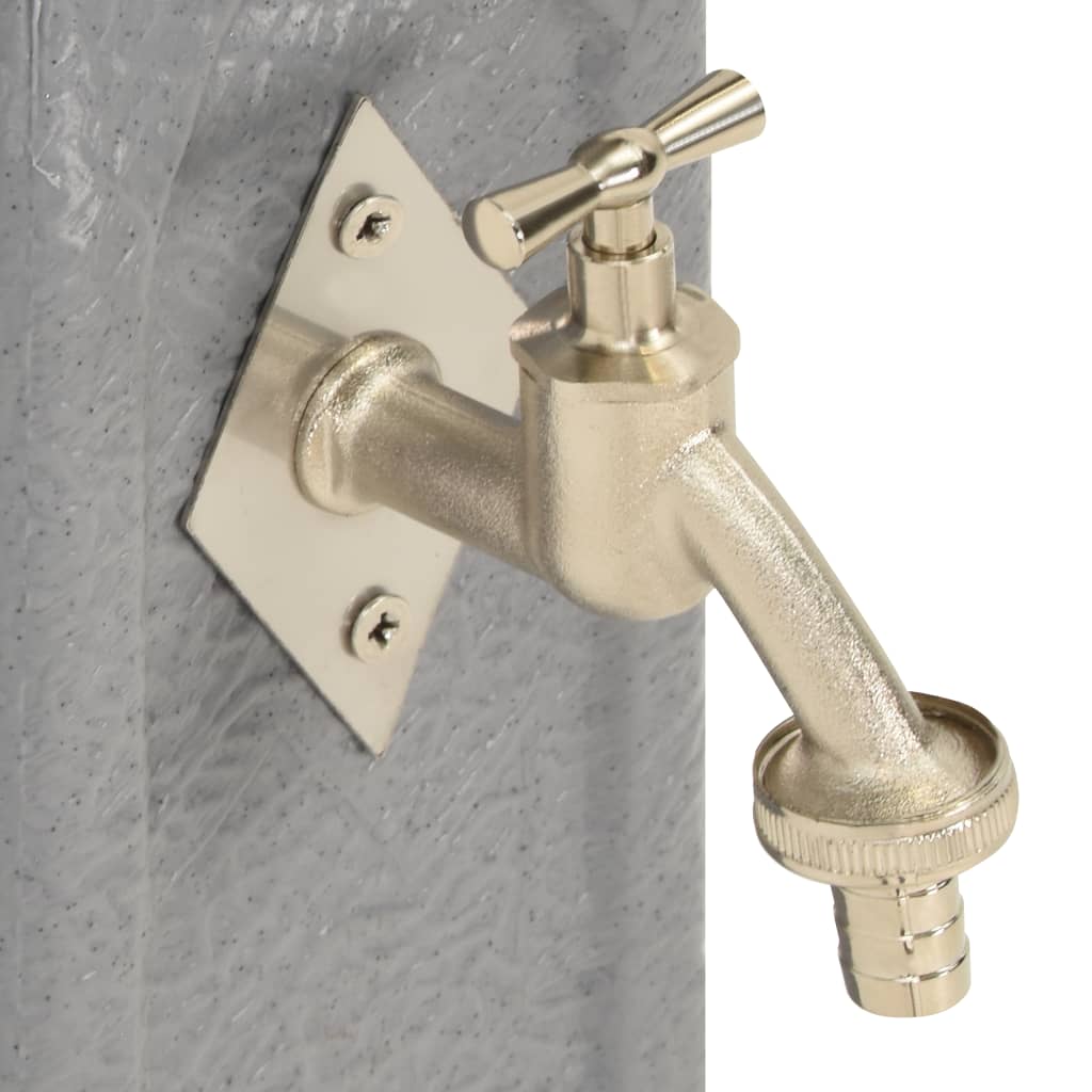 Zahradní Sloupek Na Vodu S Kohoutkem Světle Šedý Kamenný Vzhled