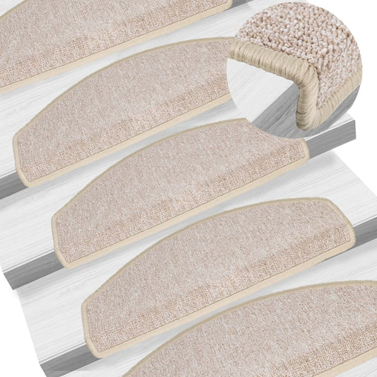 Schodové Rohože 10 Ks Béžové, Půlkulaté, Velké