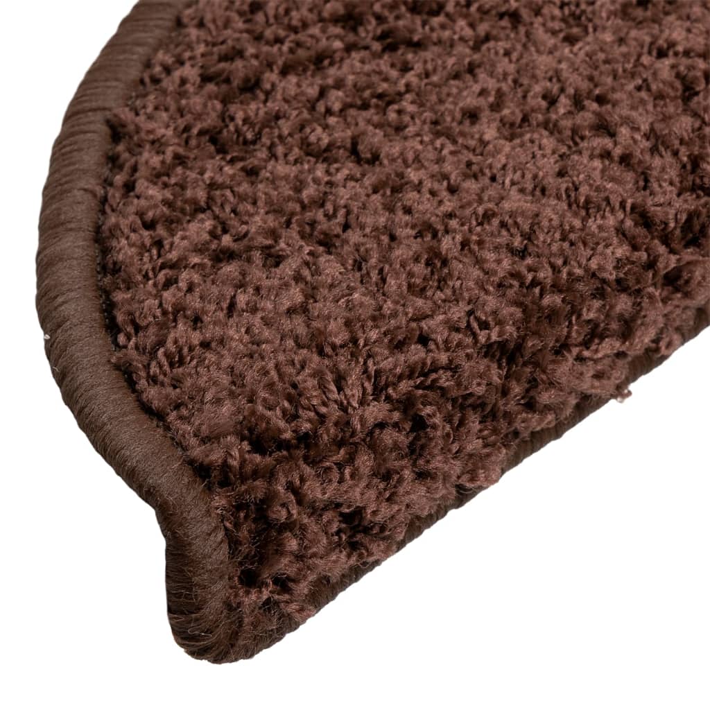 Schodové Rohože 10 Ks Hnědé Půlkulaté