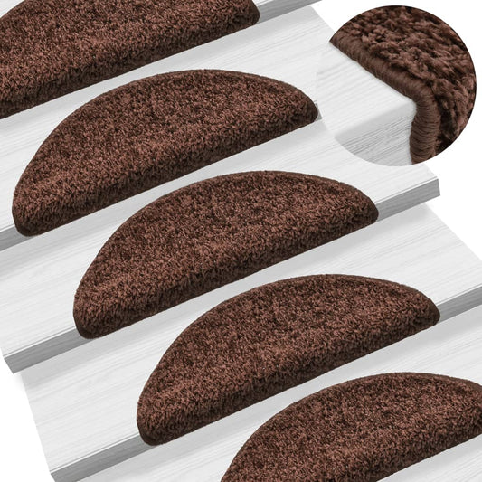 Schodové Rohože 10 Ks Hnědé Půlkulaté