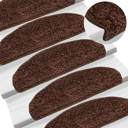 Schodové Rohože 10 Ks Hnědé Půlkulaté