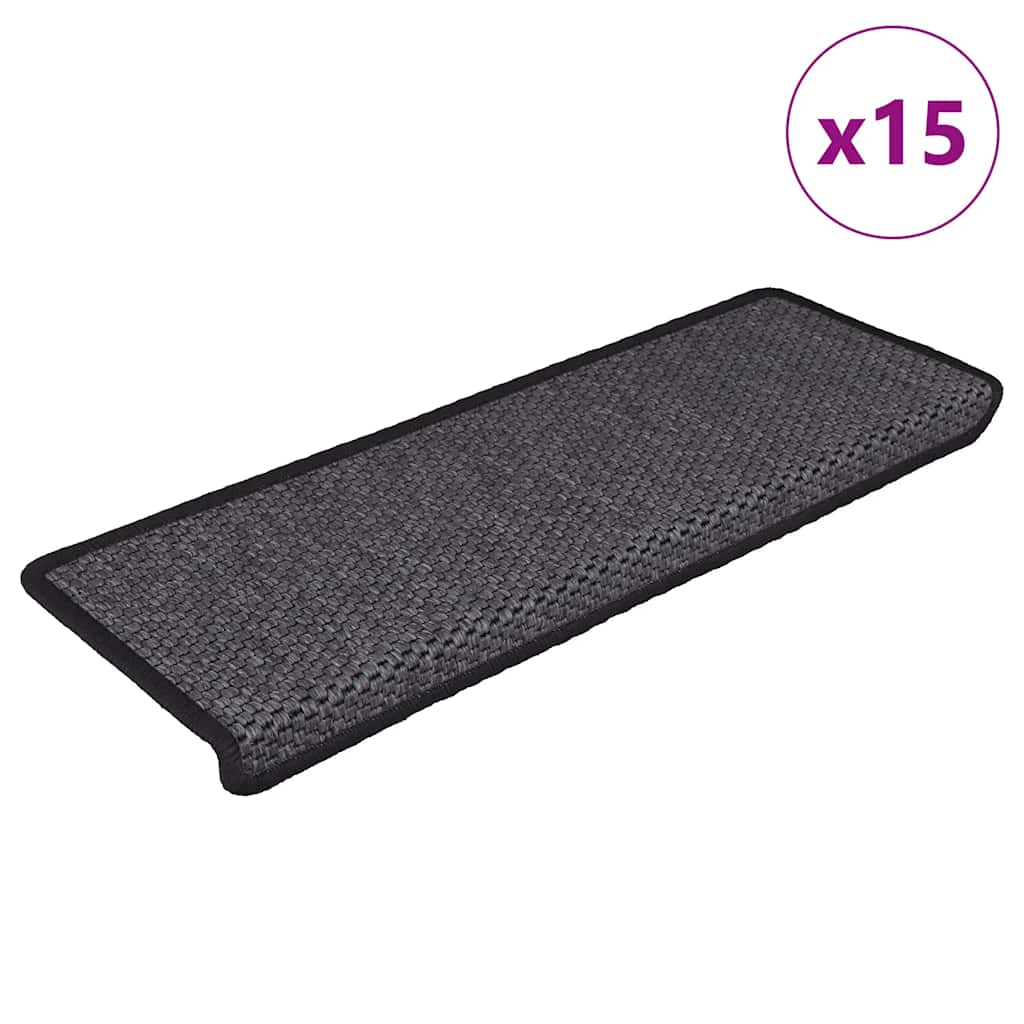 Samolepící Nášlapy Na Schody Sisal 15Ks 65X21X4Cm Šedé A Béžové