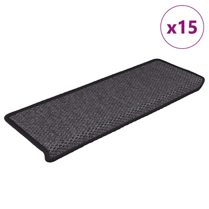 Samolepící Nášlapy Na Schody Sisal 15Ks 65X21X4Cm Šedé A Béžové