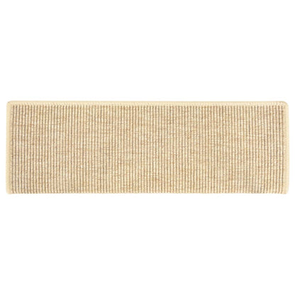 Schodové Rohože 15 Ks 65 X 21 X 4 Cm Světle Béžové S Obdélníkovým Okrajem