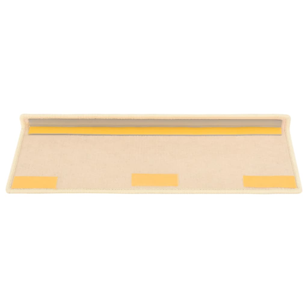 Schodové Rohože 15 Ks 65 X 21 X 4 Cm Světle Béžové S Obdélníkovým Okrajem