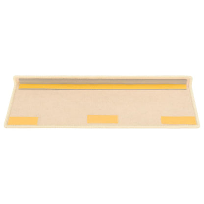 Schodové Rohože 15 Ks 65 X 21 X 4 Cm Světle Béžové S Obdélníkovým Okrajem