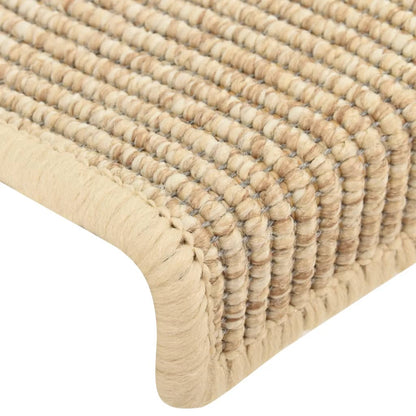 Schodové Rohože 15 Ks 65 X 21 X 4 Cm Světle Béžové S Obdélníkovým Okrajem