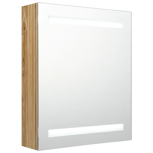 Led Koupelnová Skříňka Se Zrcadlem Dub 50 X 14 X 60 Cm