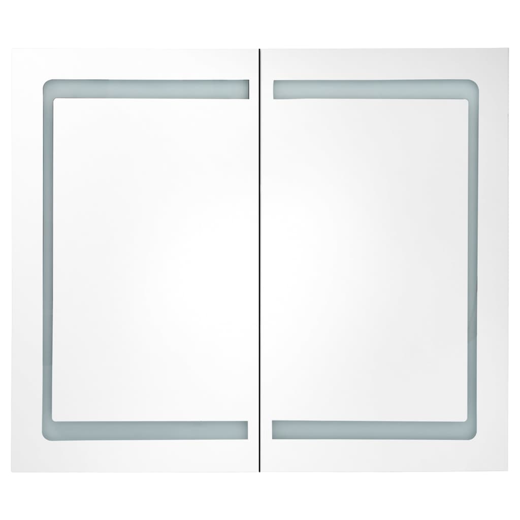 Led Koupelnová Skříňka Se Zrcadlem Betonově Šedá 80X12X68 Cm