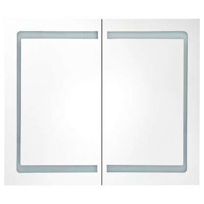 Led Koupelnová Skříňka Se Zrcadlem Betonově Šedá 80X12X68 Cm