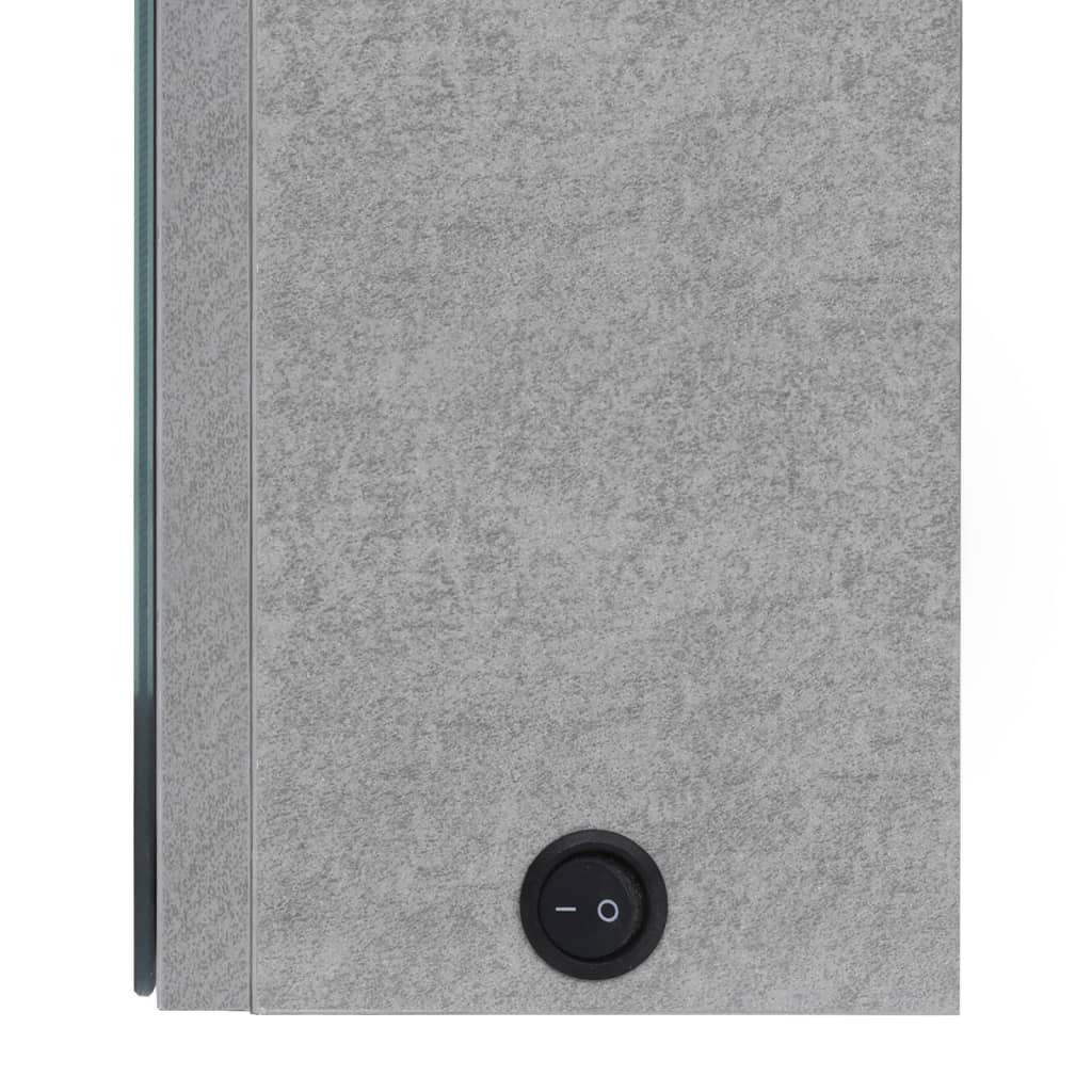 Led Koupelnová Skříňka Se Zrcadlem Betonově Šedá 80X12X68 Cm