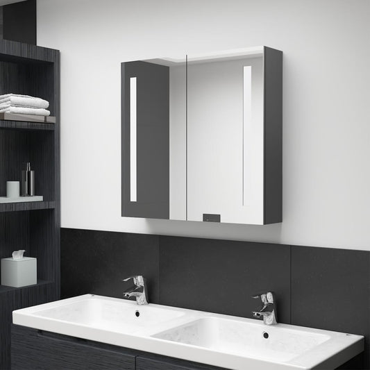 LED koupelnová skříňka se zrcadlem šedá 62 x 14 x 60 cm